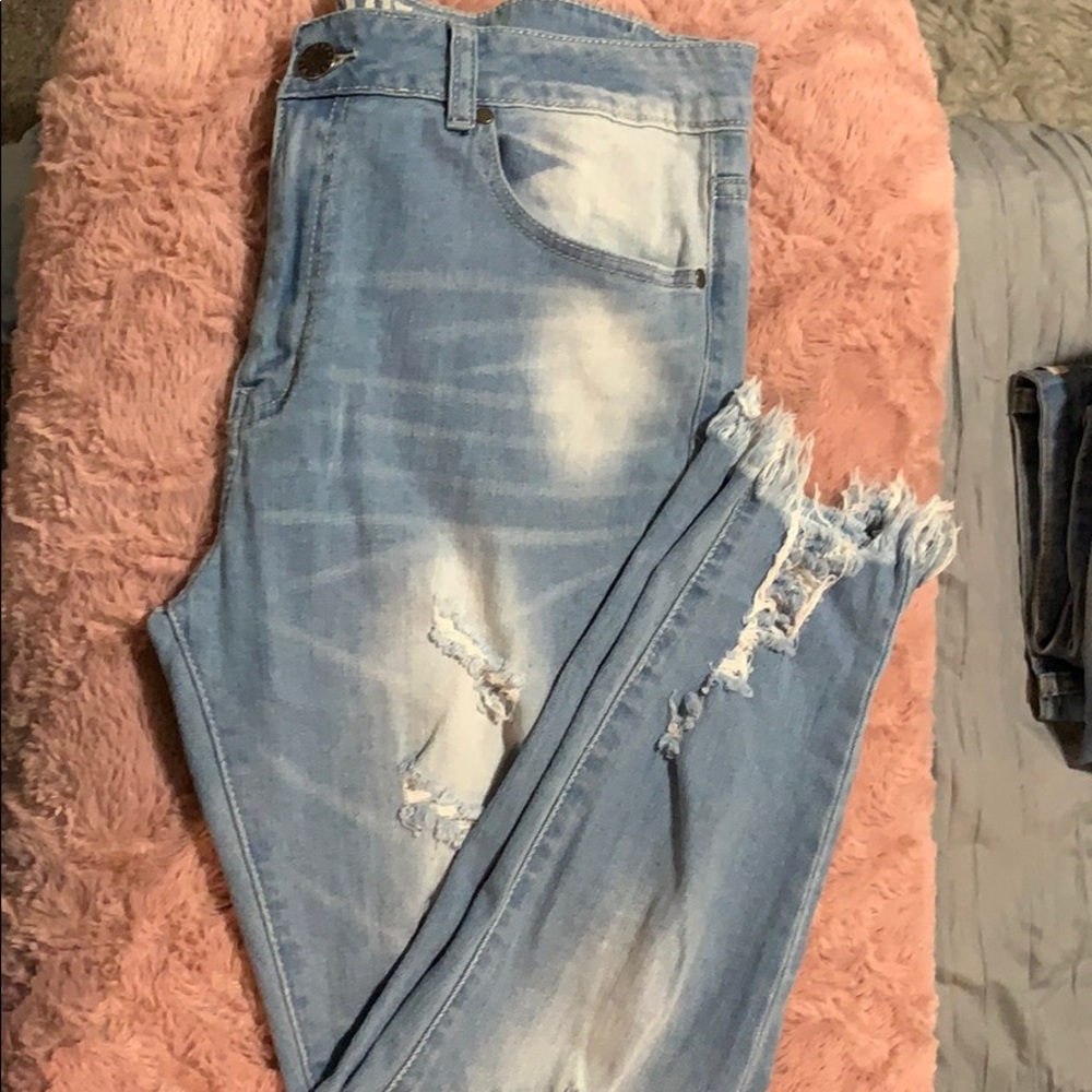 Distressed jeans